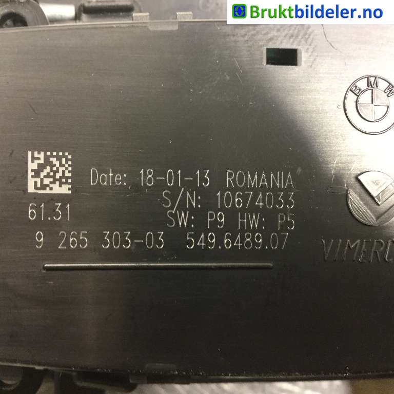 Bryter lys til BMW 3-Serie 2012-2018 (F30/F31/F34) (F30/F31/F34) (BMW|61316847512|5496489-07|)