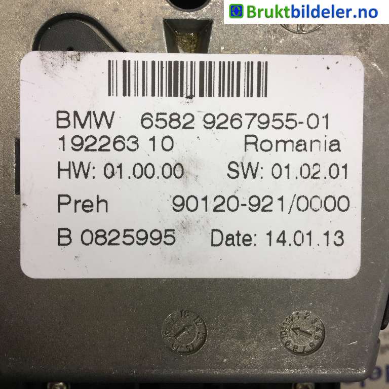 Bilstereo diverse til BMW 3-Serie 2012-2018 (F30/F31/F34) (F30/F31/F34) (BMW|6582 926 7955-01|192263 10|)