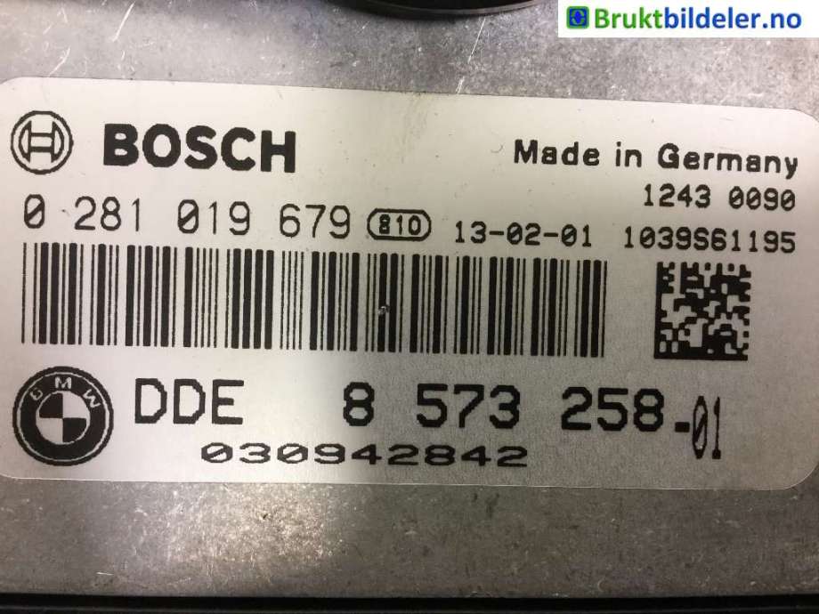 Styreenhet motor til BMW 3-Serie 2012-2018 (F30/F31/F34) (F30/F31/F34) (BMW|8 573 258-01|0 281 019 679|030942842)