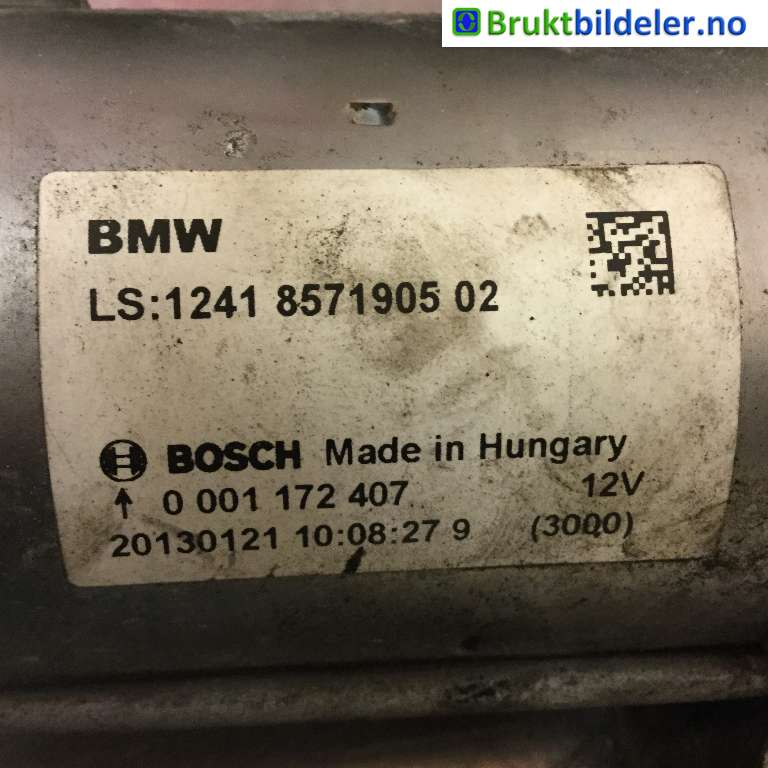 Starter diesel til BMW 3-Serie 2012-2018 (F30/F31/F34) (F30/F31/F34) (BMW|12 41 8 571 905-02|0 001 172 407|)