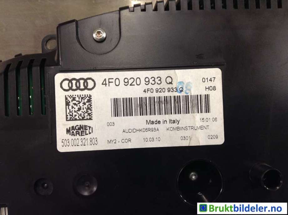 Instrumentpanel til Audi A6, Allroad 2008-2011 (Type II, Fase 2) (C6) (C6) (AUDI|4F0 920 933 Q|)