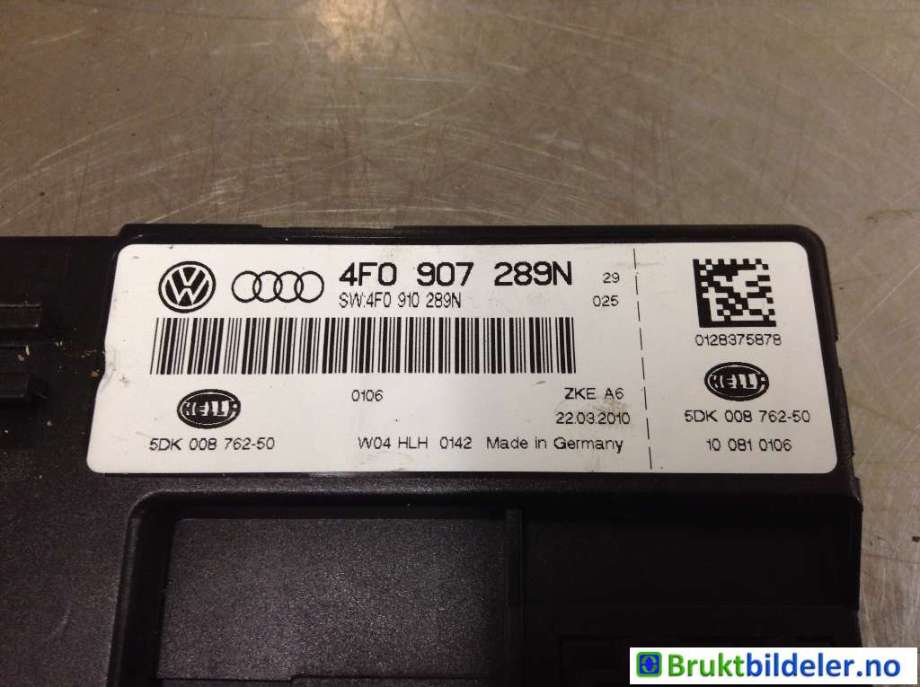 Styreenhet comfort (BCM) til Audi A6, Allroad 2008-2011 (Type II, Fase 2) (C6) (C6) (AUDI|4F0 907 289 N|5DK 008 762-50|)