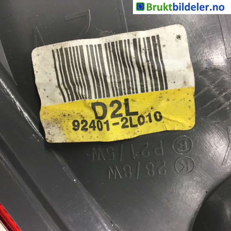Baklykt venstre til Hyundai i30 2007-2012 (Type I)  (HYUNDAI|92401-2L010|)