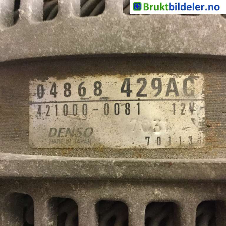 Dynamo til Chrysler Voyager 2001-2008 (Type IV)  (CHRYSLER|04868 429AC|421000-0081|)