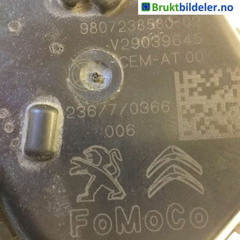 Spjeldhus til Peugeot Partner 2015-2019 (Type II, Fase 2)  (PEUGEOT|9807238580-02|V29039645|)