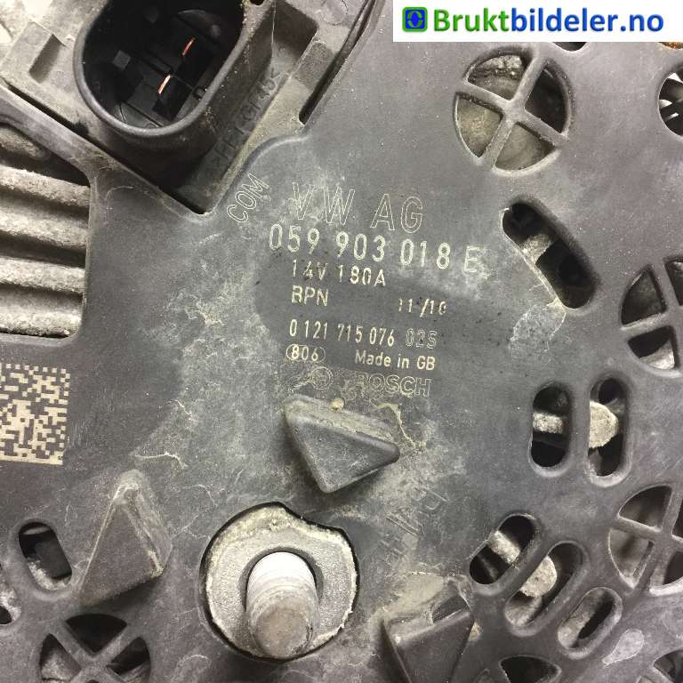 Dynamo til Audi A6, Allroad 2008-2011 (Type II, Fase 2) (C6) (C6) (AUDI|059 903 018 E|0 121 715 076 /025|)