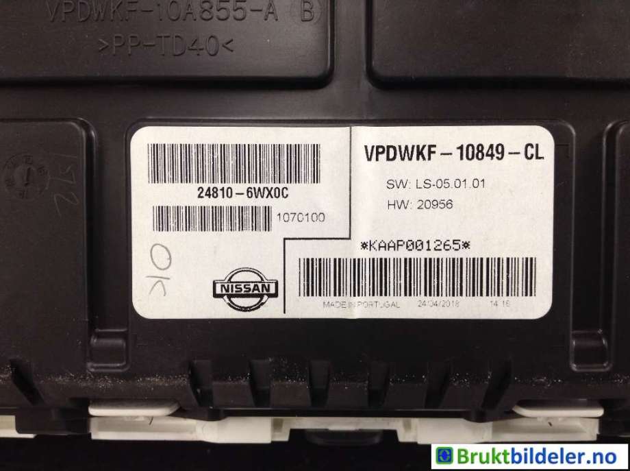 Instrumentpanel til Nissan E-NV200 2014-->>  (NISSAN|248106WX0C|VPDWKF-10849-CL|248106WX0D)