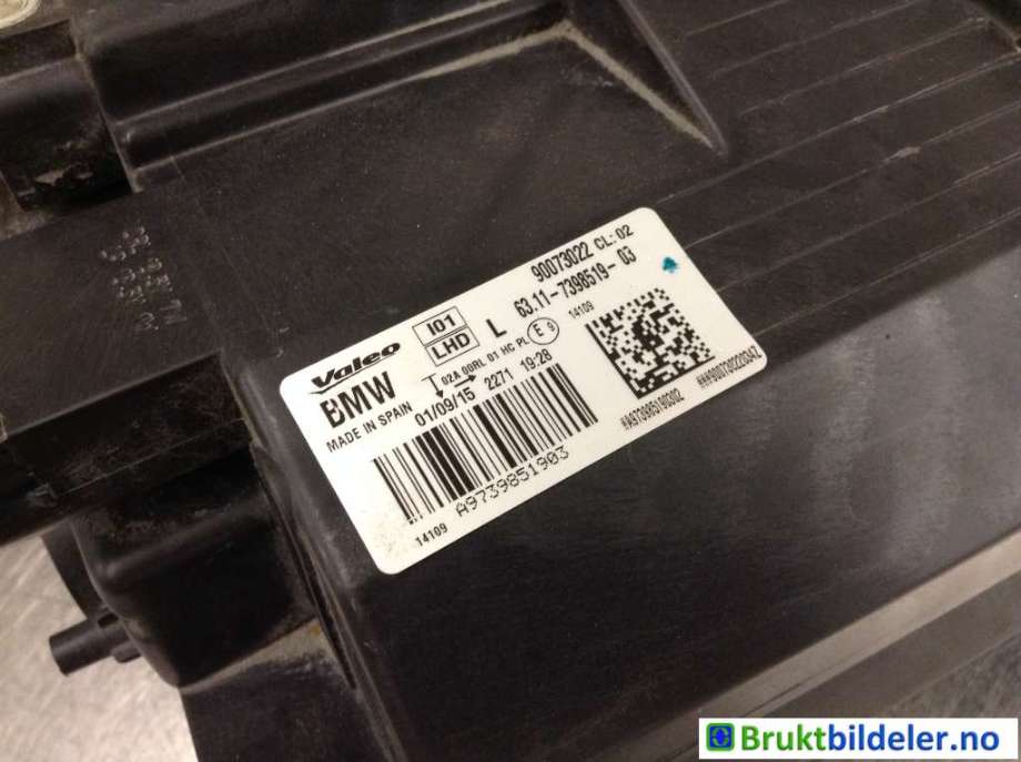 Frontlykt venstre halogen til BMW i3 2013-2022  (BMW|63.11-7398519-03|90073022|63 11 7 381 899)