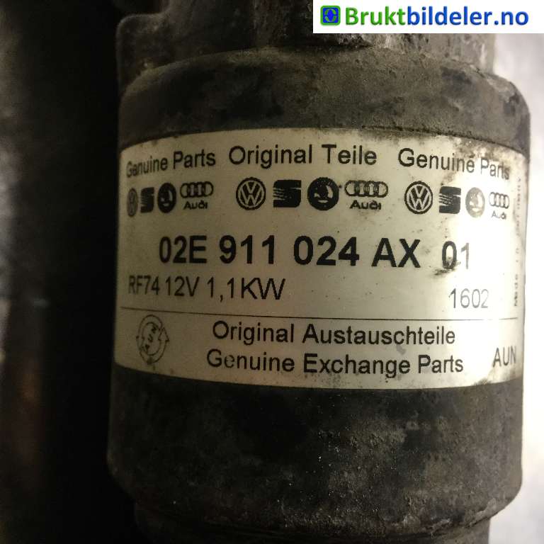 Starter diesel til VW Touran 2010-2015 (Type I, Fase 3)  (VOLKSWAGEN|02E 911 024 AX|)