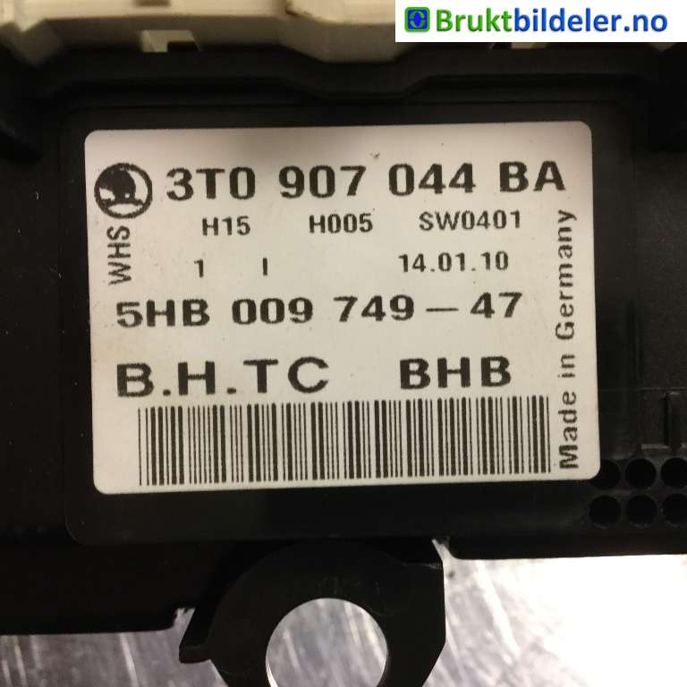 Varmeapparat betjening til Škoda Superb 2008-2015 (Type II)  (SKODA|3T0 907 044 BA|5HB 009 749-47|)