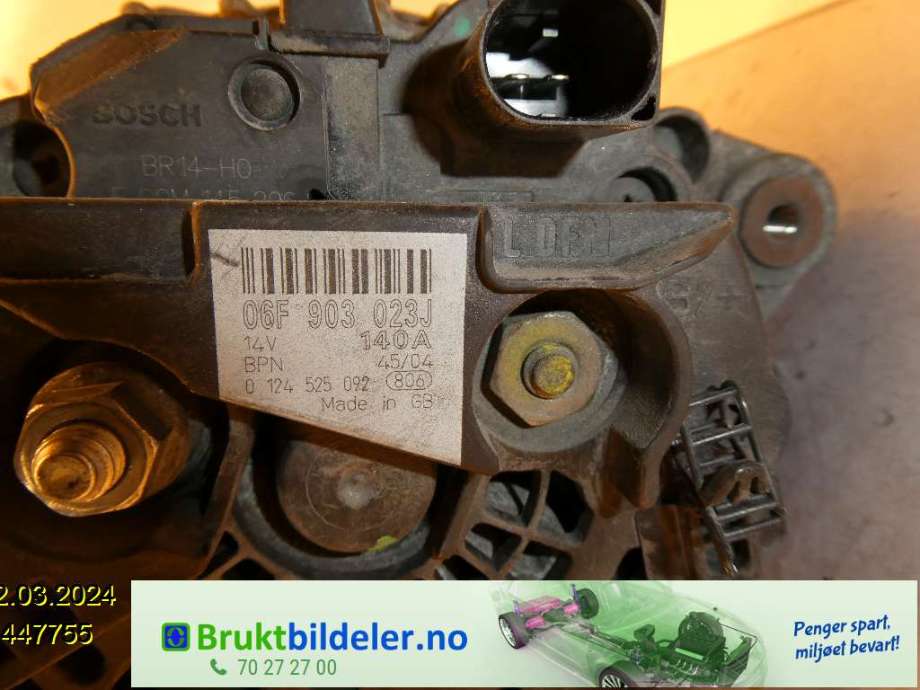 Dynamo til Audi A4 2004-2008 (Type III) (B7) (B7) (AUDI|06F 903 023 J|0 124 525 092|)