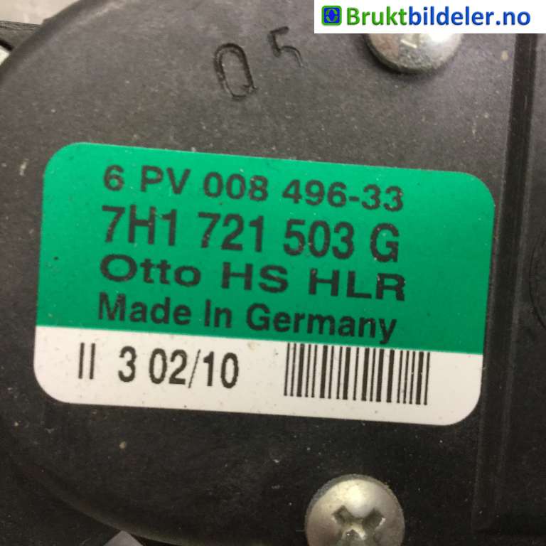 Pedal gass til VW Transporter / Caravelle 2009-2015 (Fase 2) (T5) (T5) (VOLKSWAGEN|7H1 721 503 G|6 PV 008 496-33|)