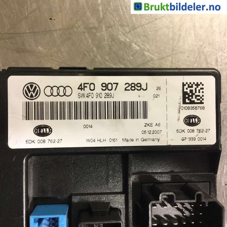 Styreenhet comfort (BCM) til Audi A6 2008-2011 (Type III, Fase 2) (C6) (C6) (AUDI|4F0 907 289J|)