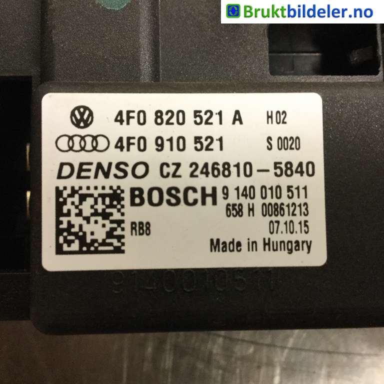 Varmeapparat motstand til Audi A6 2008-2011 (Type III, Fase 2) (C6) (C6) (AUDI|4F0 820 521 A|CZ 246810-5840|----------)