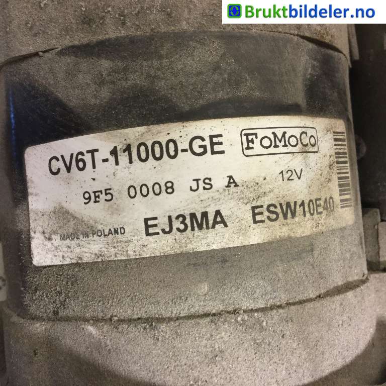 Starter til Ford Fiesta 2013-2017 (Type VI, Fase 2)  (FORD|CV6T-11000-GE|ESW10E40|EJ3MA)
