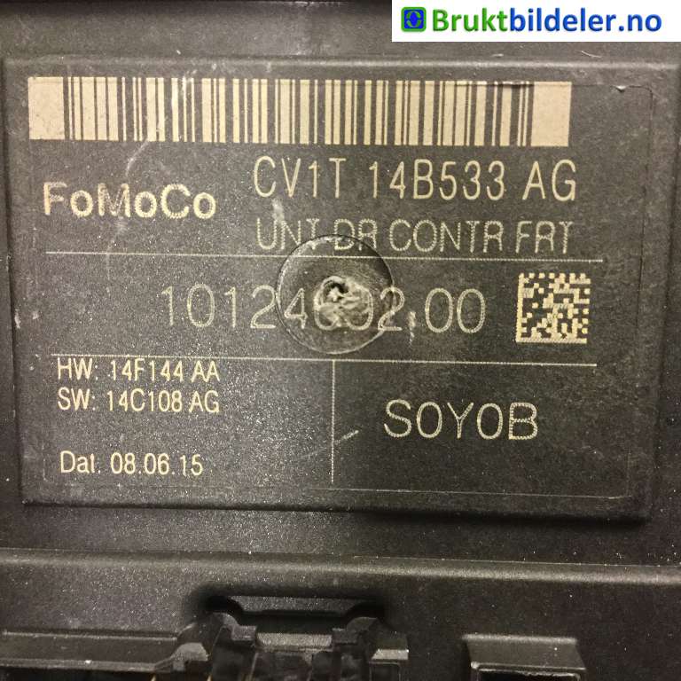 Styreenhet dør venstre foran til Ford Fiesta 2013-2017 (Type VI, Fase 2)  (FORD|CV1T-14B533-AG|1012692-00|)