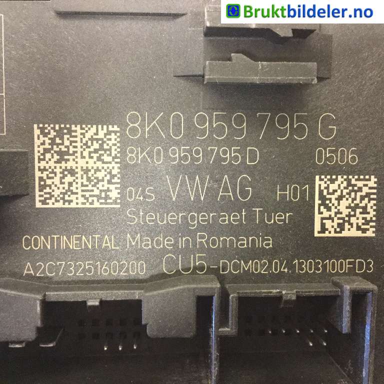 Styreenhet dør venstre foran til Audi A4, Allroad 2009-2016 (Type I) (B8) (B8) (AUDI|8K0 959 795 G|)