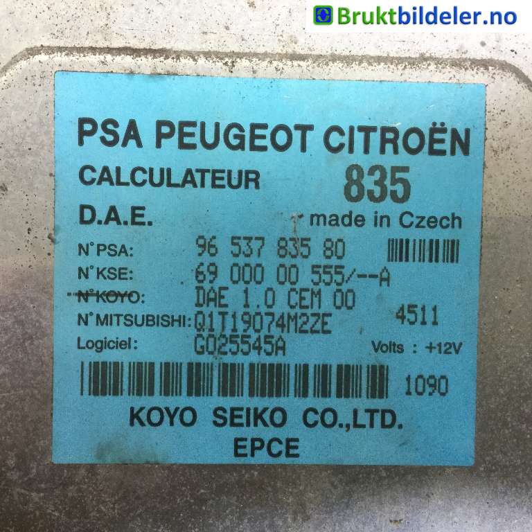 Styreenhet servo til Citroën C3, Pluriel 2003-2010  (CITROEN|96 537 835 80|G025545A|)