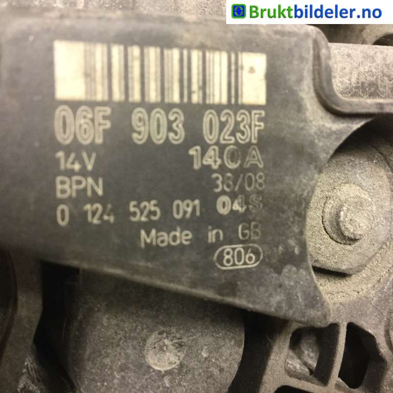 Dynamo til Mitsubishi Outlander 2010-2012 (Type II, Fase 2)  (MITSUBISHI|1800A066|0 124 525 091|06F 903 023 F)