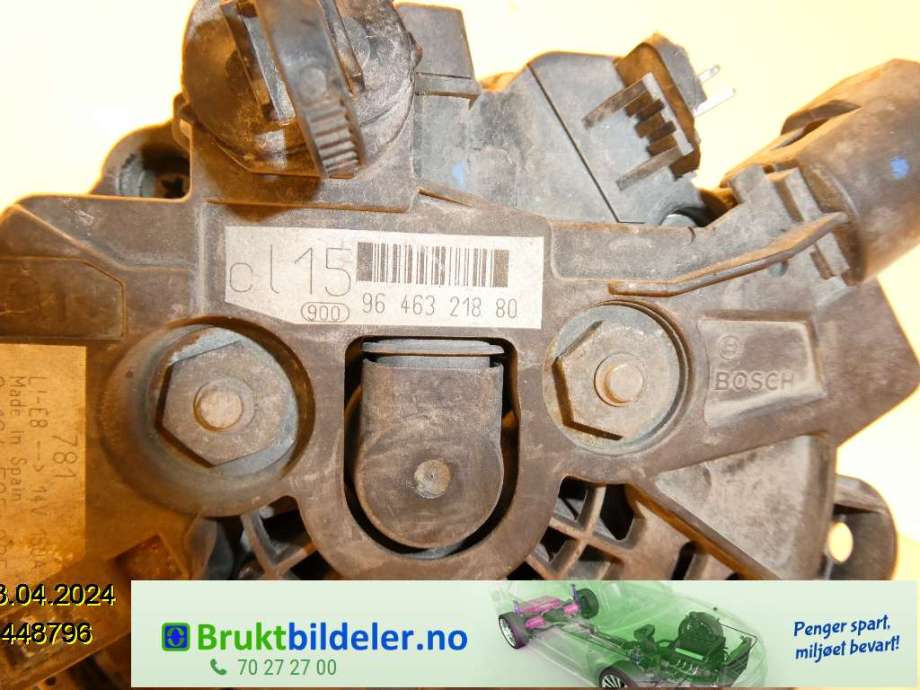 Dynamo til Peugeot Partner 2002-2008 (Type I, Fase 2)  (PEUGEOT|9646321880|0124525035|96 463 218 80)