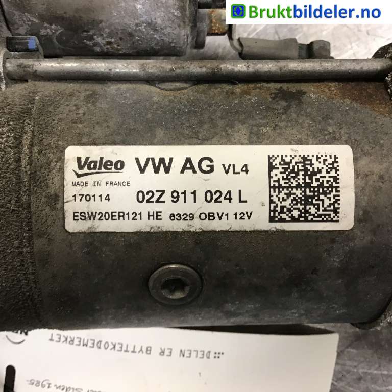 Starter diesel til Škoda Octavia 2013-2016 (Type III, Fase 1)  (SKODA|02Z 911 024 L|ESW20ER121|)