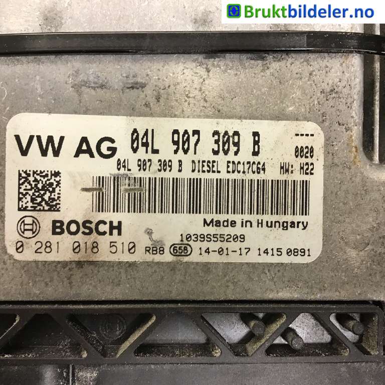 Styreenhet motor til Škoda Octavia 2013-2016 (Type III, Fase 1)  (SKODA|04L 907 309 B|0 281 018 510|)