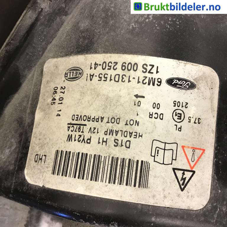 Frontlykt venstre xenon til Ford S-Max 2010-2015 (Type I, Fase 2)  (FORD|6M21-13D155-AL|1ZS 009 250-41|)
