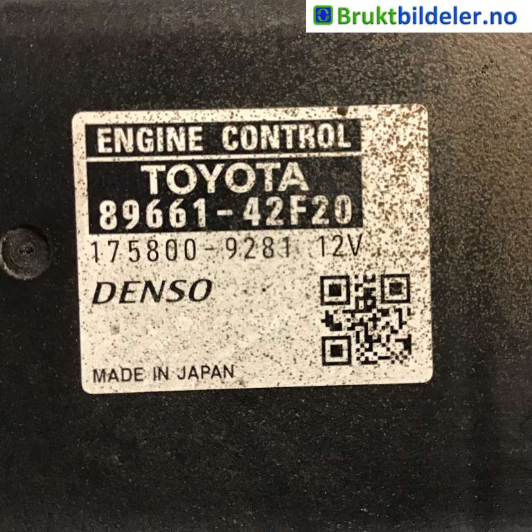 Styreenhet motor til Toyota RAV4 2006-2009 (Type III, Fase 1)  (TOYOTA|89661-42F20|175800-9281|)