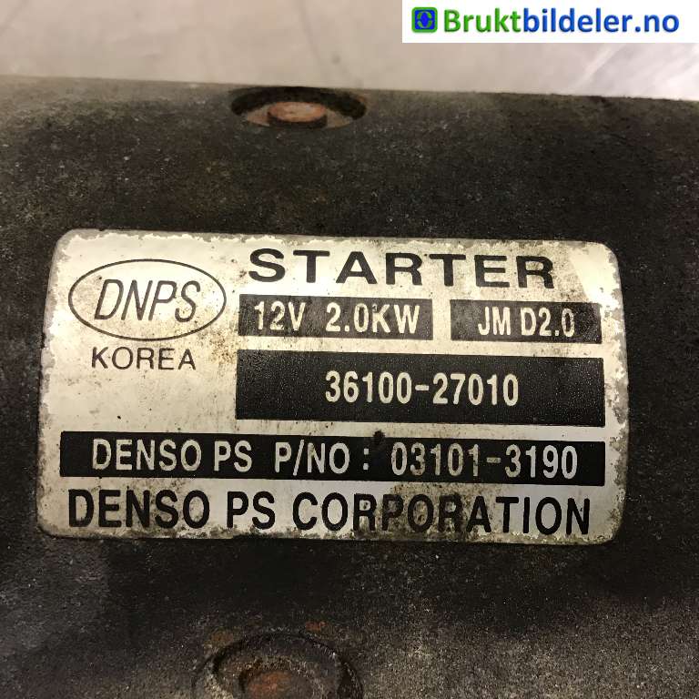 Starter diesel til Hyundai Santa Fe 2006-2009 (Type II, Fase 1)  (HYUNDAI|36100 27010|03101-3190|)