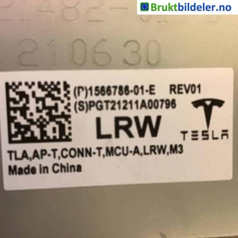 Styreenhet diverse til Tesla Model 3 2018-2023 (Fase 1) (TESLA|1566786-01-E|)
