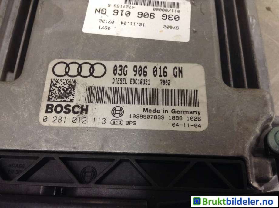 Styreenhet motor til Audi A4 2004-2008 (Type III) (B7) (B7) (AUDI|03G 906 016 GN|0 281 012 113|)