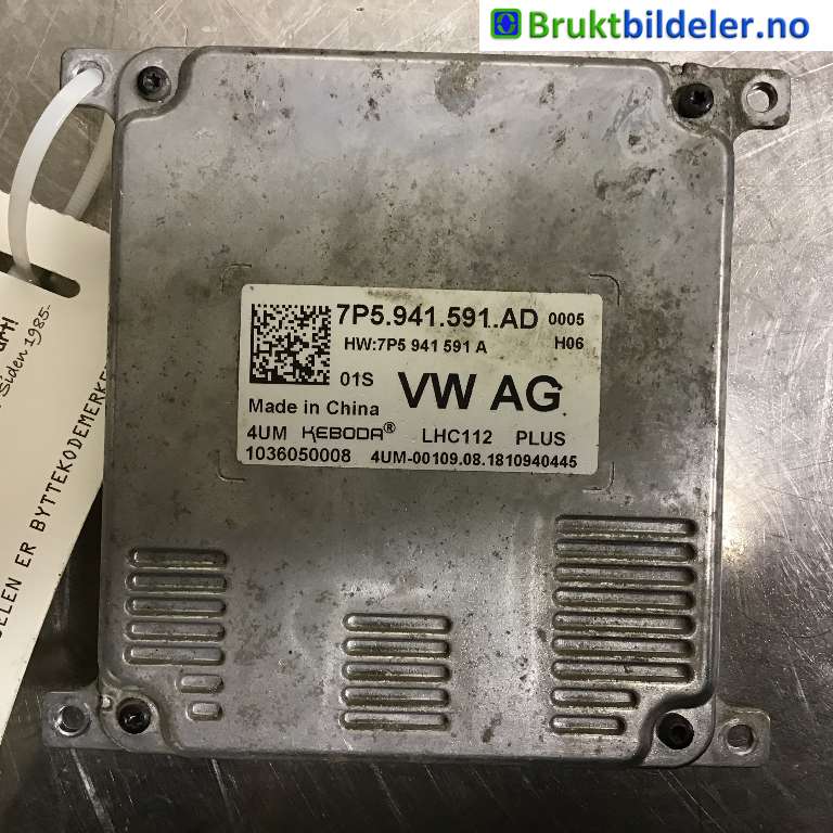 Styreenhet xenon/ballast til Škoda Octavia 2017-2020 (Type III, Fase 2)  (SKODA|7P5 941 591 AD|1036050008|)