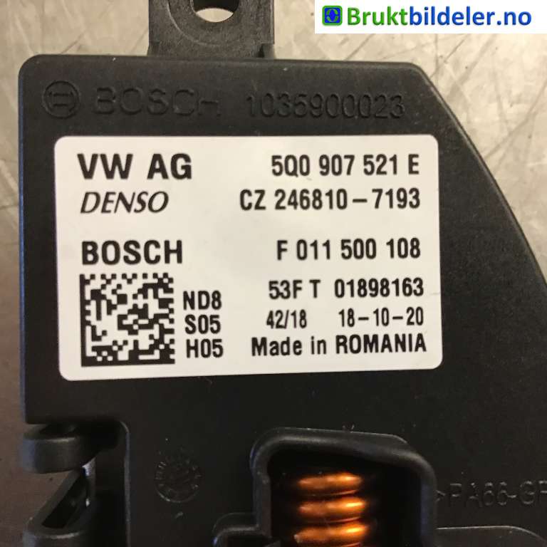 Varmeapparat motstand til Škoda Octavia 2017-2020 (Type III, Fase 2)  (SKODA|5Q0 907 521 E|F 011 500 108|)
