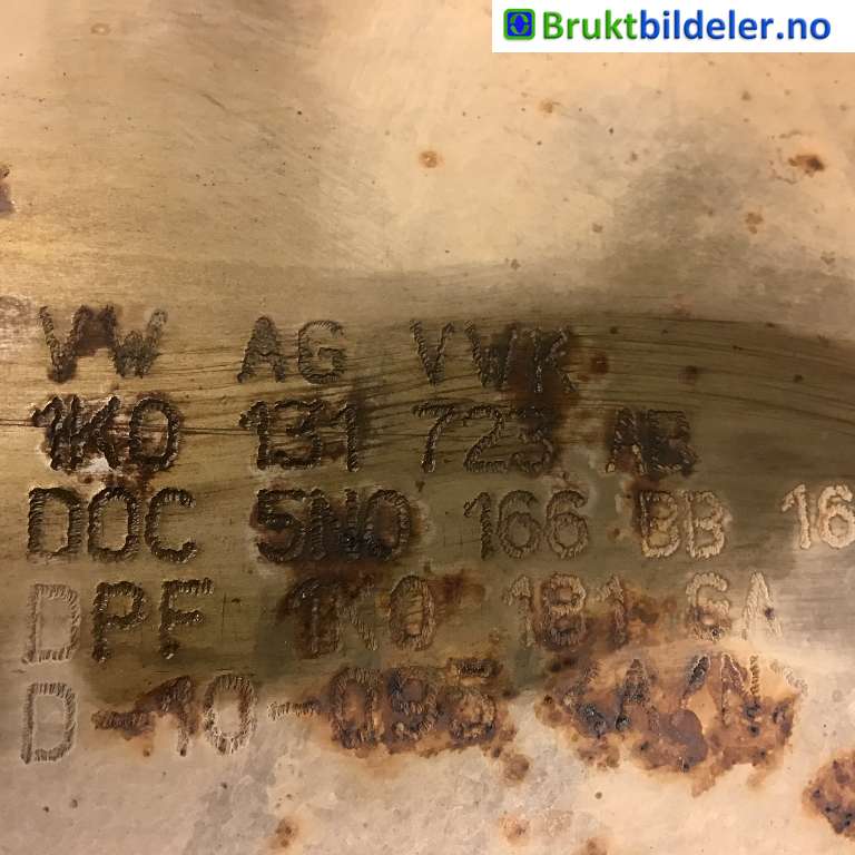 Partikkelfilter til Audi A3 2009-2012 (Type II, Fase 2) (AUDI|1K0 131 723 AB|)
