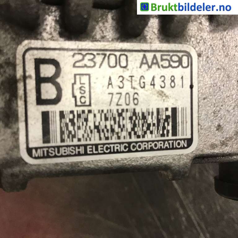 Dynamo til Subaru Legacy 2007-2009 (Type IV, Fase 2)  (SUBARU|23700AA590|A3TG4381|)