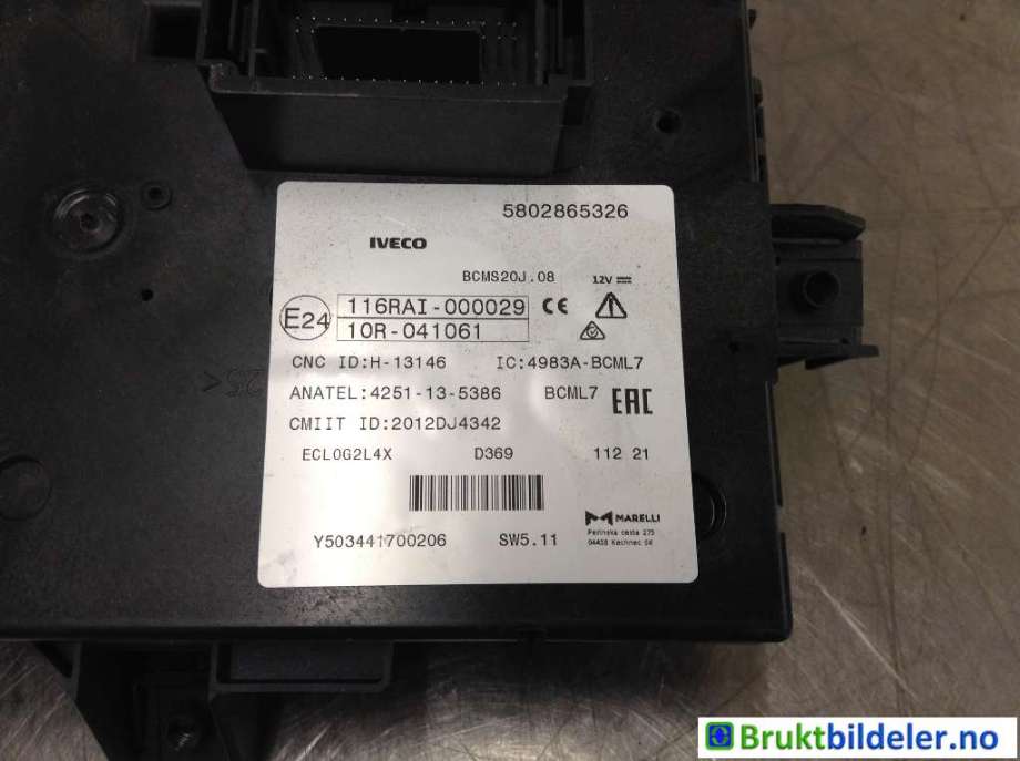 Styreenhet comfort (BCM) til Iveco Daily 2014-->> (Type VI)  (IVECO|5802865326|4251-13-5386|)