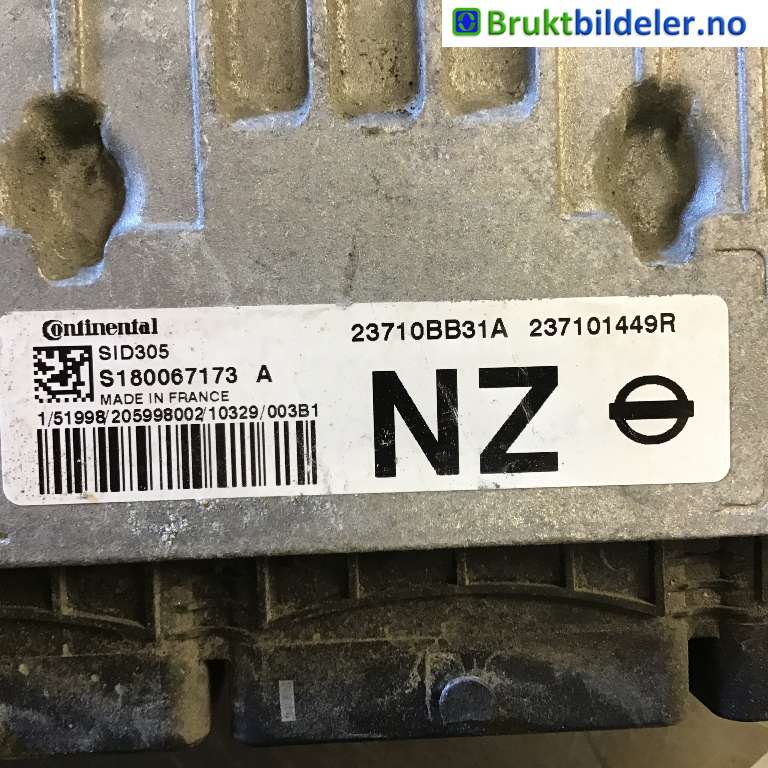 Styreenhet motor til Nissan Qashqai 2010-2014 (Type I, Fase 2)  (NISSAN|23710BB31A|S180067173 A|237101449R)