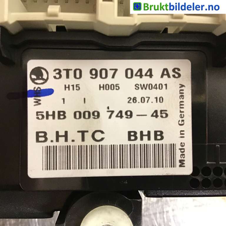 Varmeapparat betjening til Škoda Yeti 2009-2013 (Fase 1)  (SKODA|3T0 907 044 AS||5HB 009 749-45)