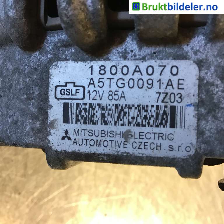 Dynamo til Mitsubishi Colt 2004-2008 (Type VII, Fase 1)  (MITSUBISHI|1800A070|A5TG0091AE|)