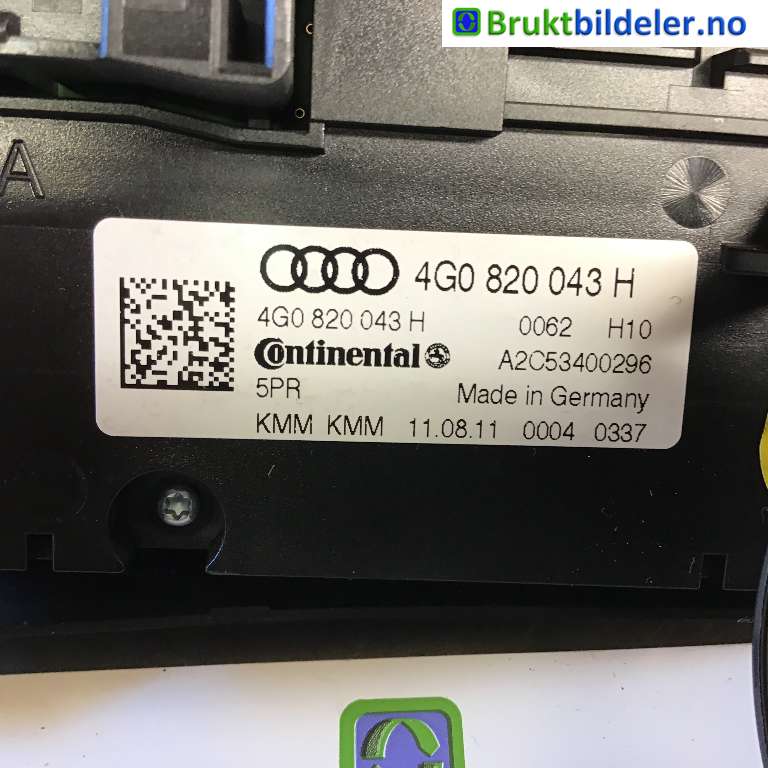 Varmeapparat betjening til Audi A6 2011-2014 (Type IV, Fase 1) (C7) (C7) (AUDI|4G0 820 043 H|)