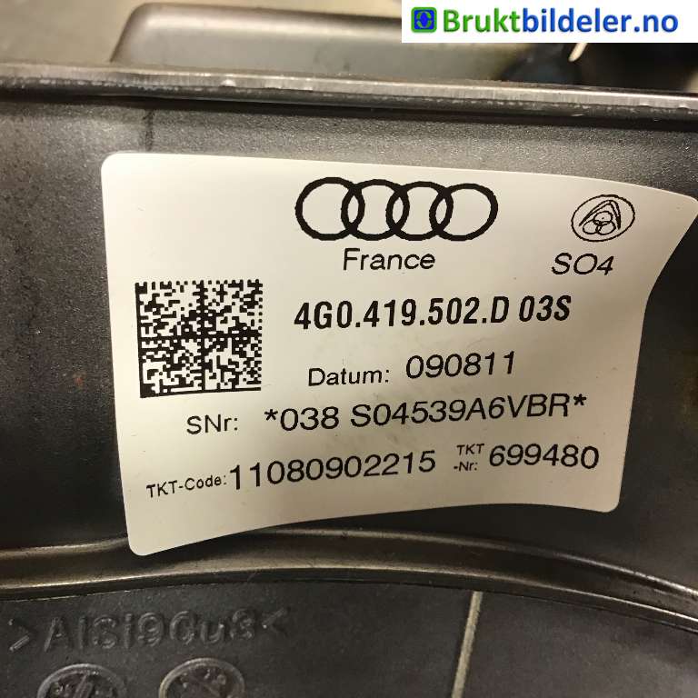 Rattaksel til Audi A6 2011-2014 (Type IV, Fase 1) (C7) (C7) (AUDI|4G0 419 502 D|)