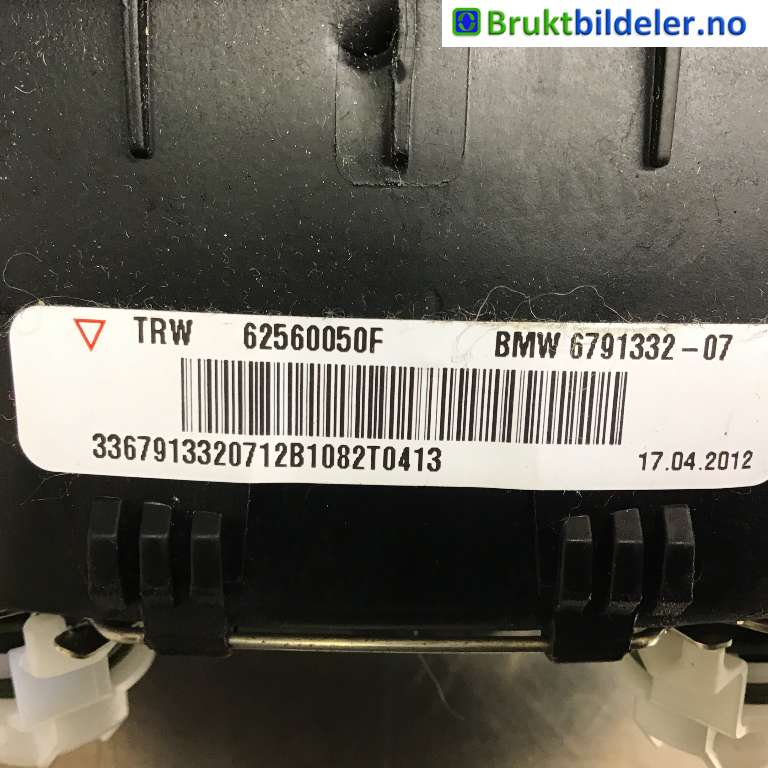 Airbag rattpute til BMW 3-Serie 2012-2018 (F30/F31/F34) (F30/F31/F34) (BMW|6791332-07|62560050F|)