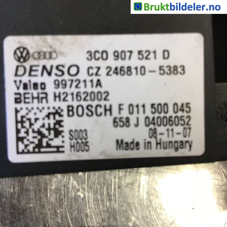 Varmeapparat motstand til VW Golf VI 2008-2012  (VOLKSWAGEN|3C0 907 521 D|CZ 246810-5383|)