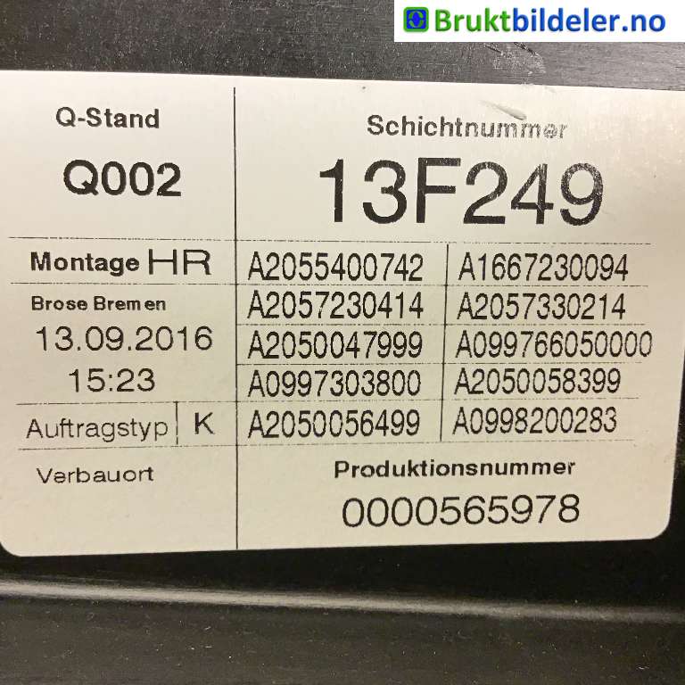 Ruteheis til Mercedes C-Klasse 2014-2018 (Fase 1) (W205) (W205) (MERCEDES|A 205 540 07 42|)