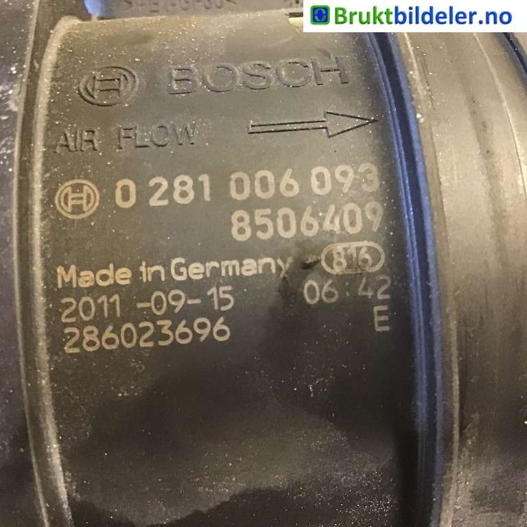 Luftmengde/luftmassemåler til BMW 3-Serie 2005-2011 (E90/E91/E92/E93) (E90/E91/E92/E93) (BMW|11 61 8 519 492|0 281 006 093|)