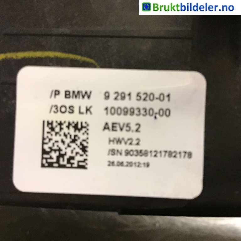 Girstang/girvelger automat til BMW 3-Serie 2012-2018 (F30/F31/F34) (F30/F31/F34) (BMW|9 291 520-01|10099330-00|)