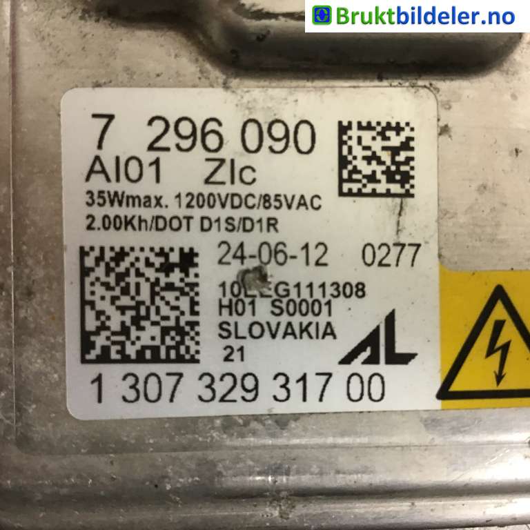 Styreenhet xenon/ballast til BMW 3-Serie 2012-2018 (F30/F31/F34) (F30/F31/F34) (BMW|7 296 090|1 307 329 317 00|)