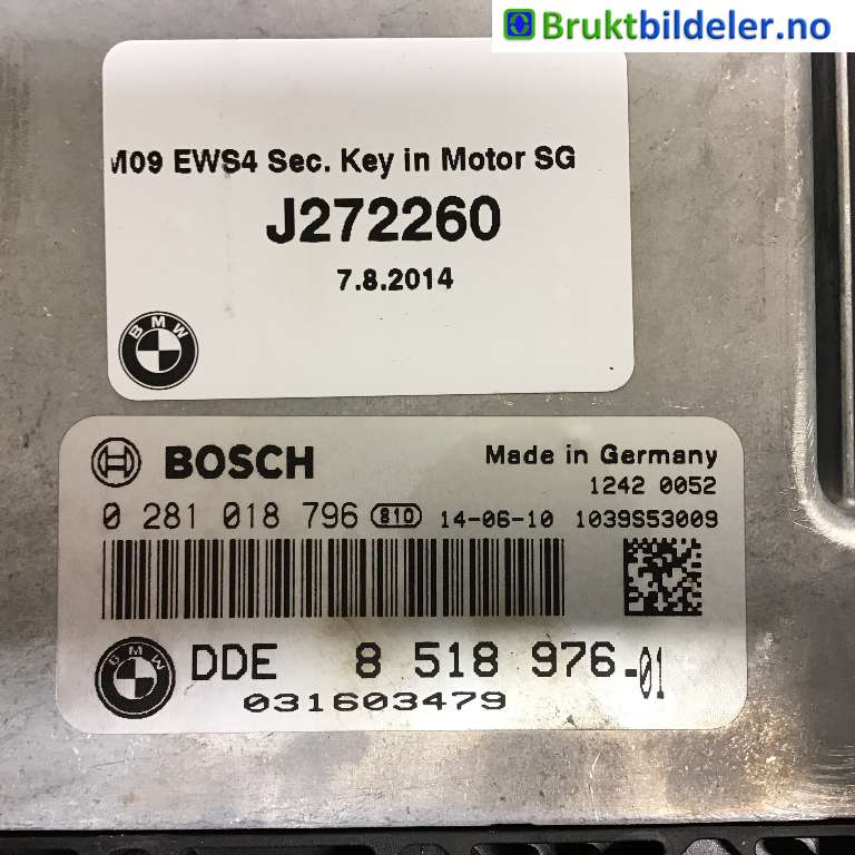 Styreenhet motor til BMW 3-Serie 2012-2018 (F30/F31/F34) (F30/F31/F34) (BMW|13 61 8 518 976|0 281 018 796|8 518 976-01)