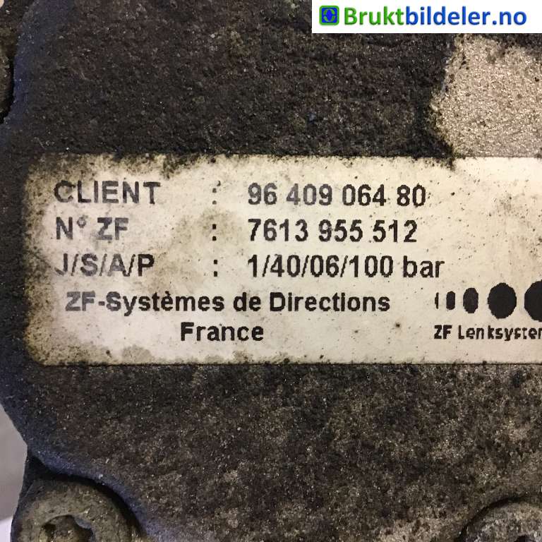 Servo pumpe mekanisk til Peugeot Expert 1996-2007 (Type I) (PEUGEOT|9640906480|7613955512|)