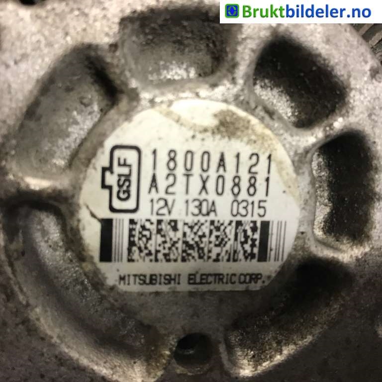 Dynamo til Mitsubishi Outlander 2007-2010 (Type II, Fase 1)  (MITSUBISHI|1800A121|A2TX0881|)